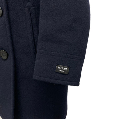 Prada Pcoat 38 S Dark Navy Long Sleeve Autumn Winter Wool Jacket