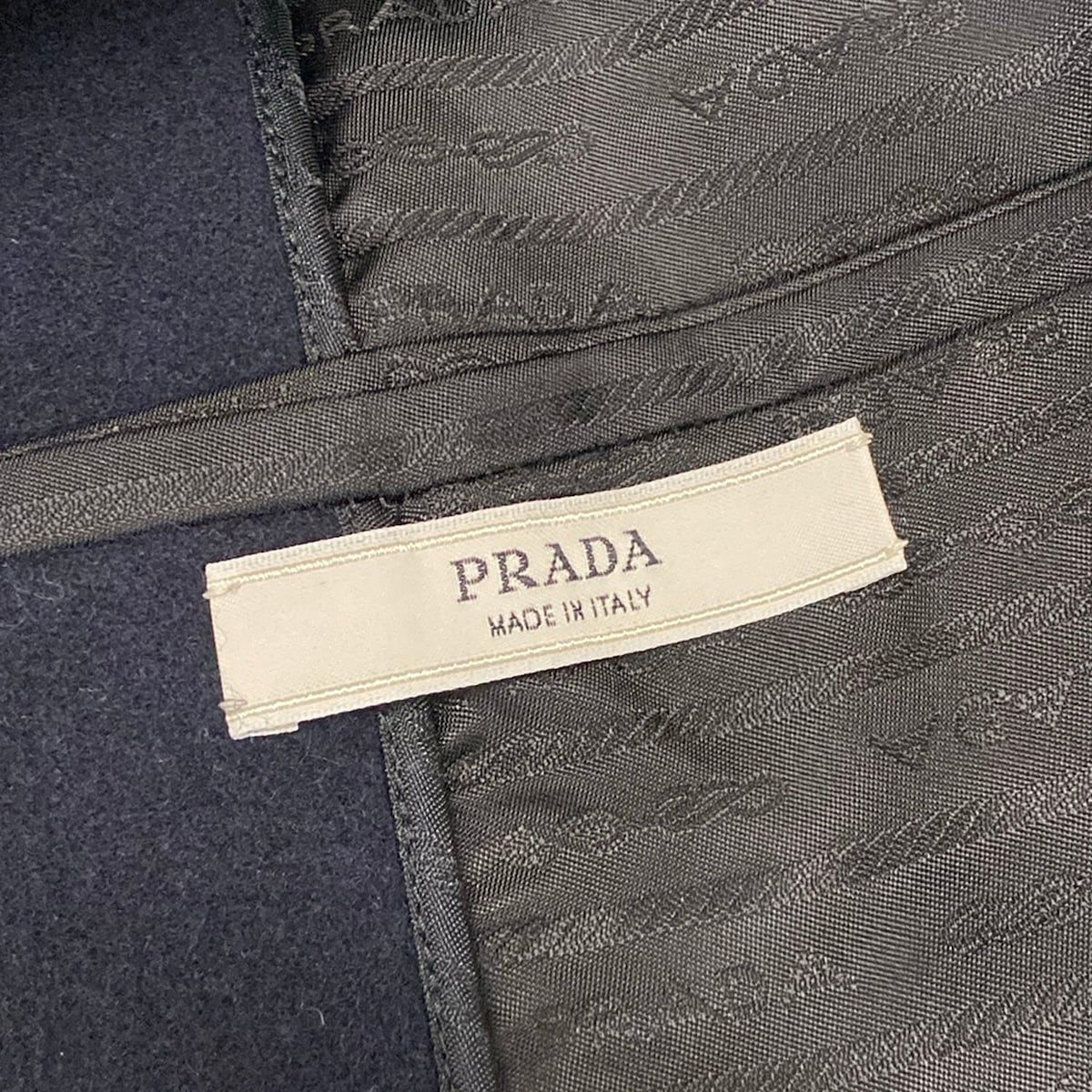 Prada Pcoat 38 S Dark Navy Long Sleeve Autumn Winter Wool Jacket