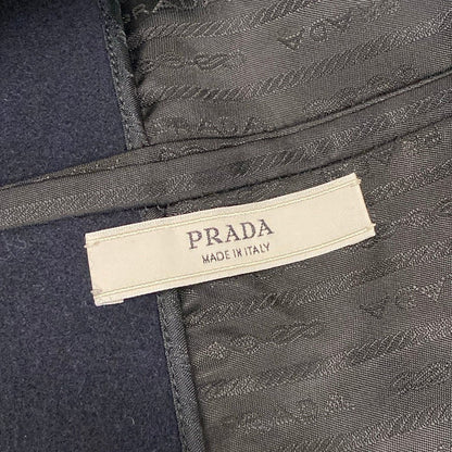 Prada Pcoat 38 S Dark Navy Long Sleeve Autumn Winter Wool Jacket