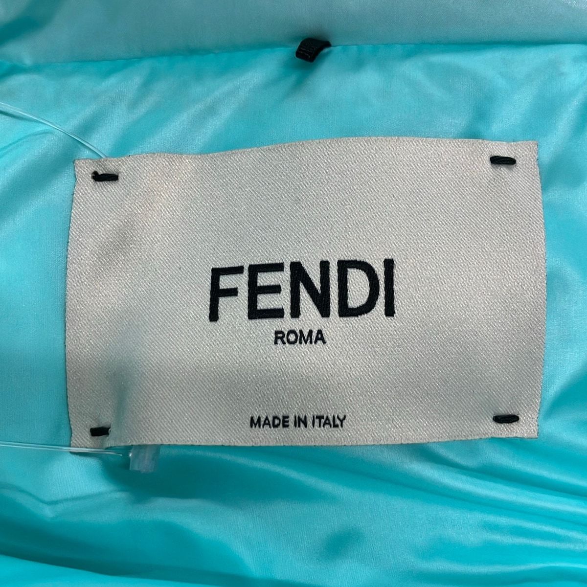 Fendi Down Jacket XS Light Blue Long Sleeve Zip Up Winter FF Logo
