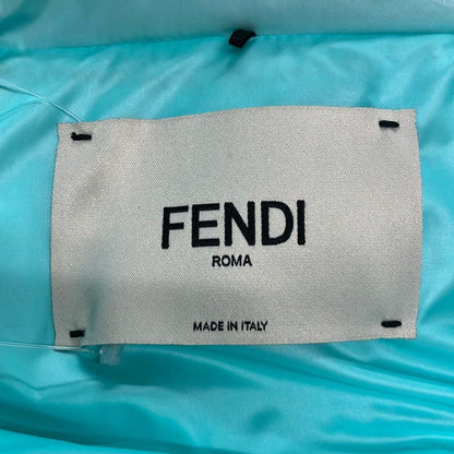 Fendi Down Jacket XS Light Blue Long Sleeve Zip Up Winter FF Logo