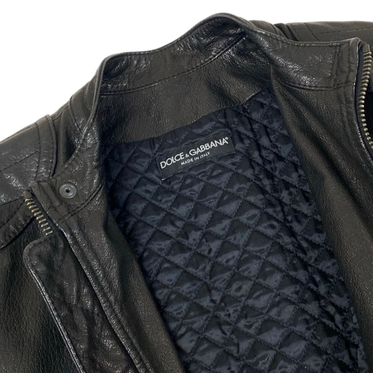 Dolce & Gabbana Riders Jacket 44 S Black Long Sleeve Leather Autumn Winter