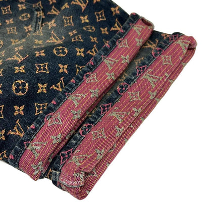 Louis Vuitton Jeans 30 Ym4 Blue Yellow Pink Half Monogram Denim