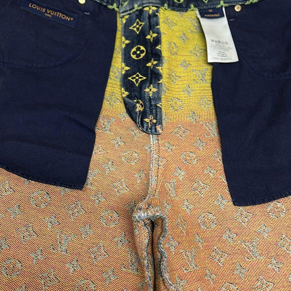 Louis Vuitton Jeans 30 Ym4 Blue Yellow Pink Half Monogram Denim