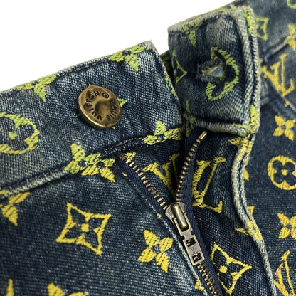 Louis Vuitton Jeans 30 Ym4 Blue Yellow Pink Half Monogram Denim