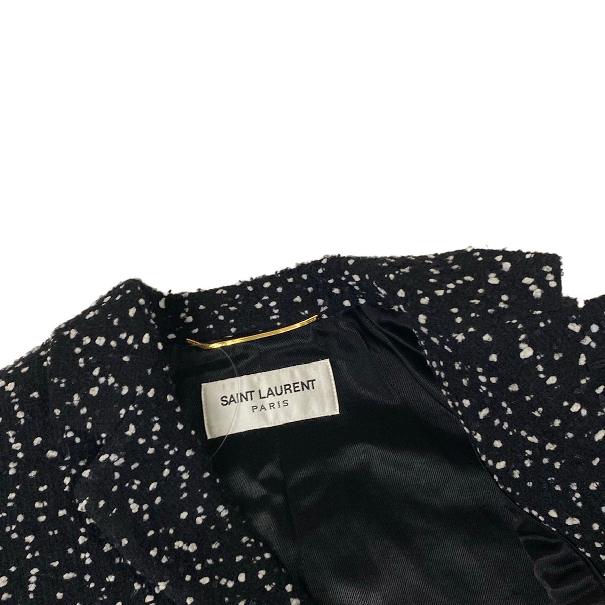 Saint Laurent Paris Coat Black White Winter Cotton