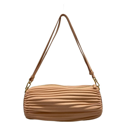 Loewe Shoulder Bag Pouch Light Pink Pleats Removable Strap Lambskin