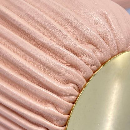 Loewe Shoulder Bag Pouch Light Pink Pleats Removable Strap Lambskin