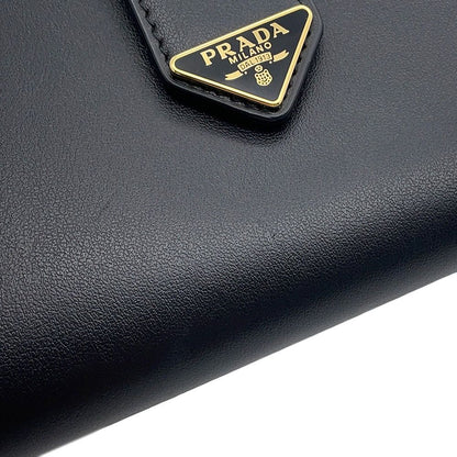 Prada Wallet City Calfskin Tab Triangle Logo Leather