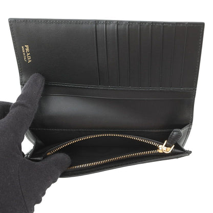 Prada Wallet City Calfskin Tab Triangle Logo Leather