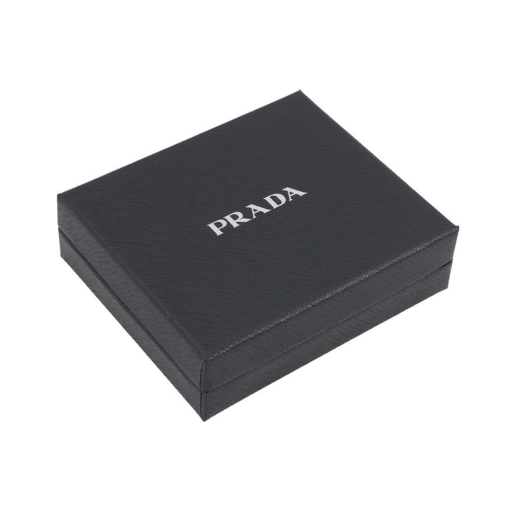 Prada Bifold Wallet City Calfskin Tab Triangle Logo Leather Compact