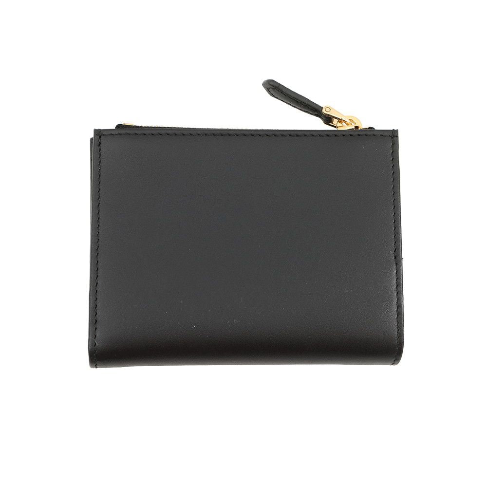 Prada Bifold Wallet Triangle Logo Compact Leather Black