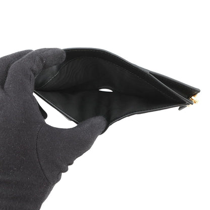 Prada Bifold Wallet Triangle Logo Compact Leather Black