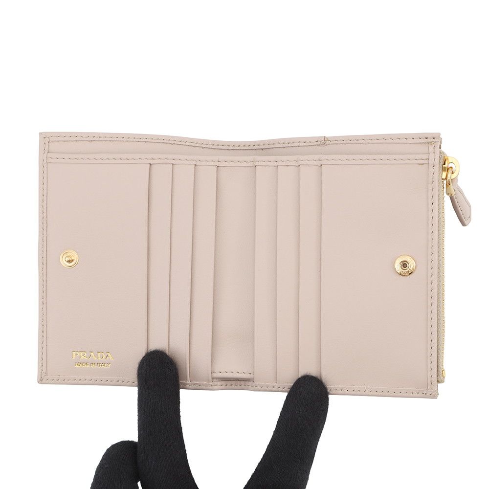 Prada Bifold Wallet Triangle Logo Compact Leather