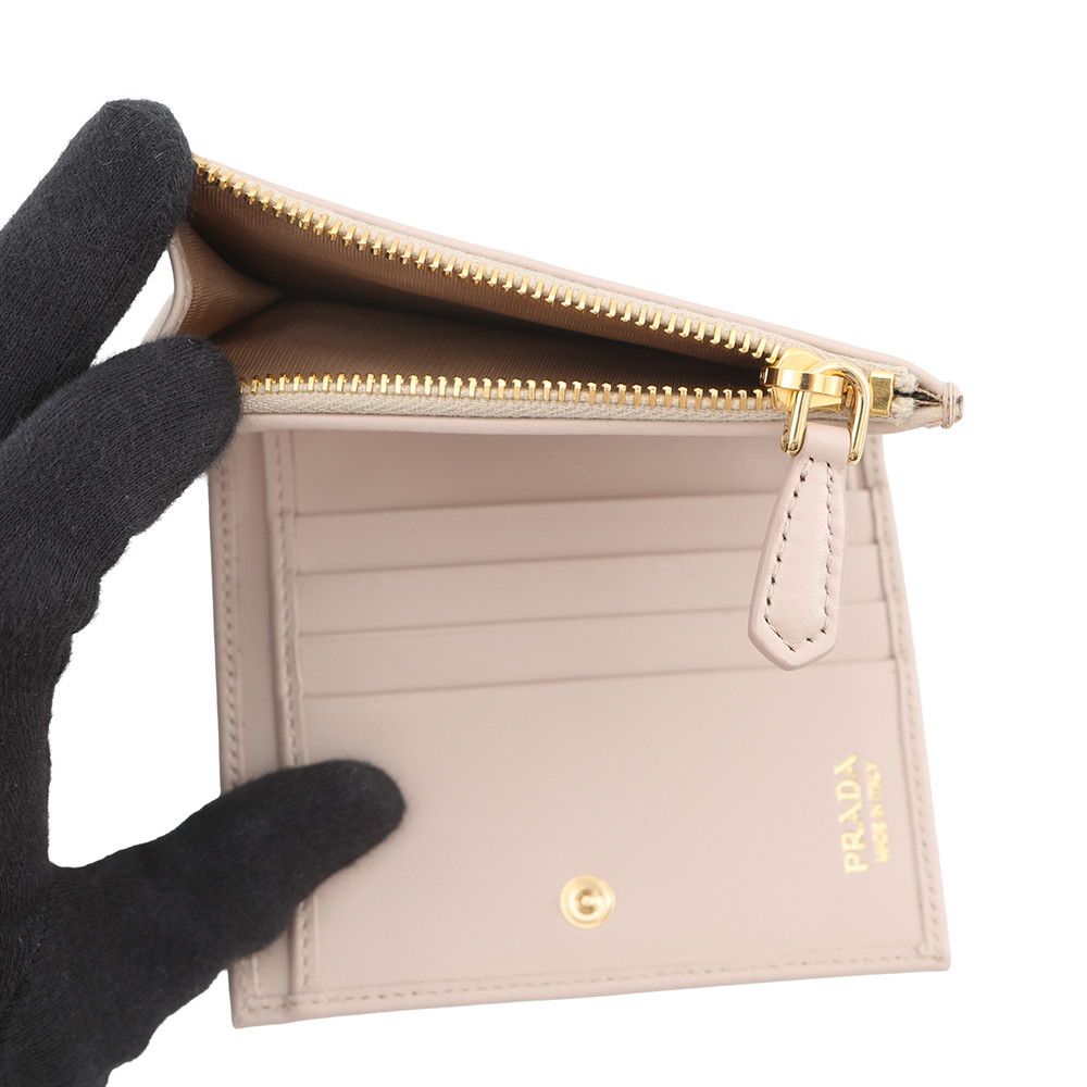 Prada Bifold Wallet Triangle Logo Compact Leather