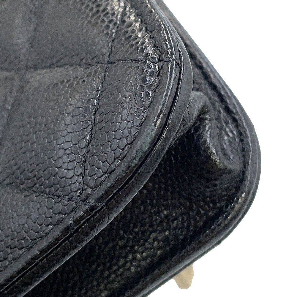 Chanel Chain Wallet CC Logo Business Affinity Mini Caviar Leather Black