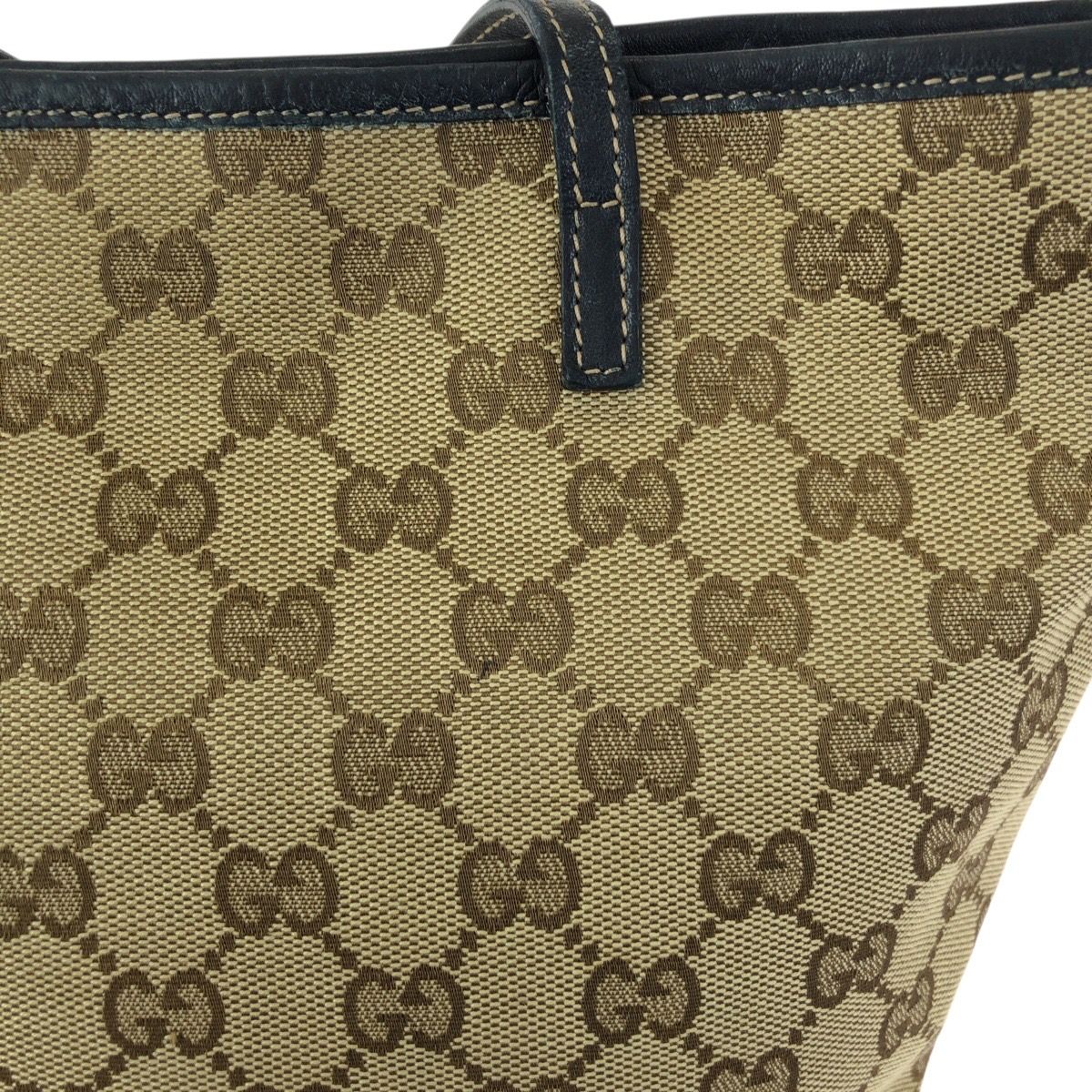 Gucci Children's Zoo Parrot Beige Navy Silver GG Canvas Leather Tote