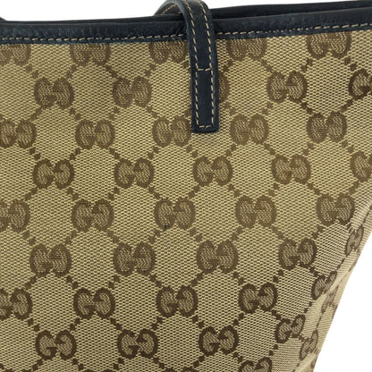 Gucci Children's Zoo Parrot Beige Navy Silver GG Canvas Leather Tote