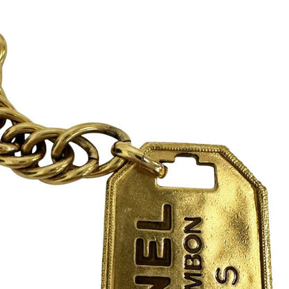 Chanel Logo CC Double Dog Tag Lariat Chain Necklace Gold