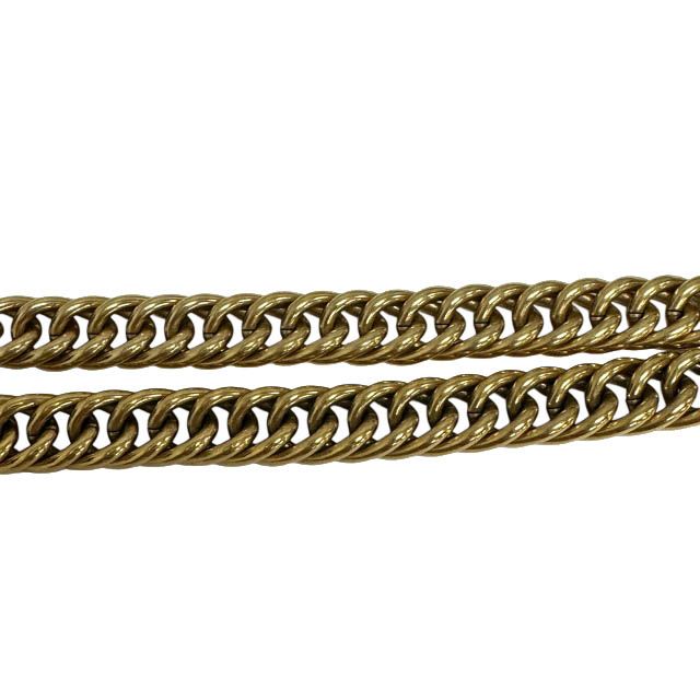 Chanel Logo CC Double Dog Tag Lariat Chain Necklace Gold