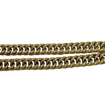 Chanel Logo CC Double Dog Tag Lariat Chain Necklace Gold