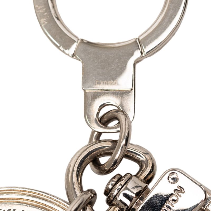 Louis Vuitton Damier Porte Cles a Dos Bag Charm Key Holder Silver Black Metal 1