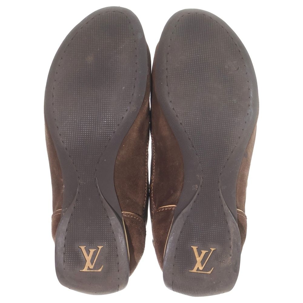 Louis Vuitton Monogram Suede Driving Shoes Brown