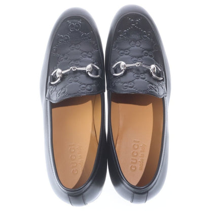 Gucci Horsebit GG Embossed Leather Low Cut Shoes Loafers Black