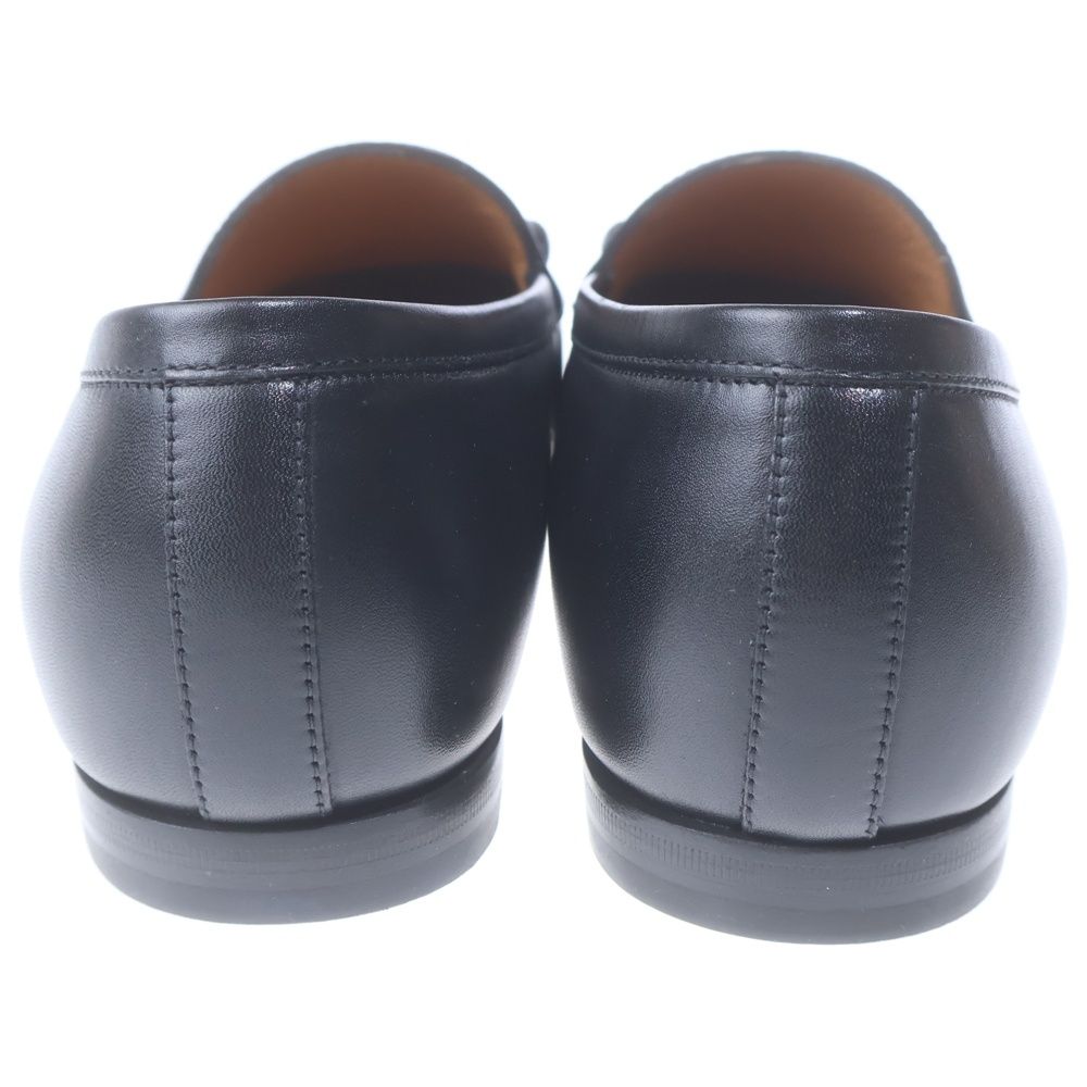 Gucci Horsebit GG Embossed Leather Low Cut Shoes Loafers Black