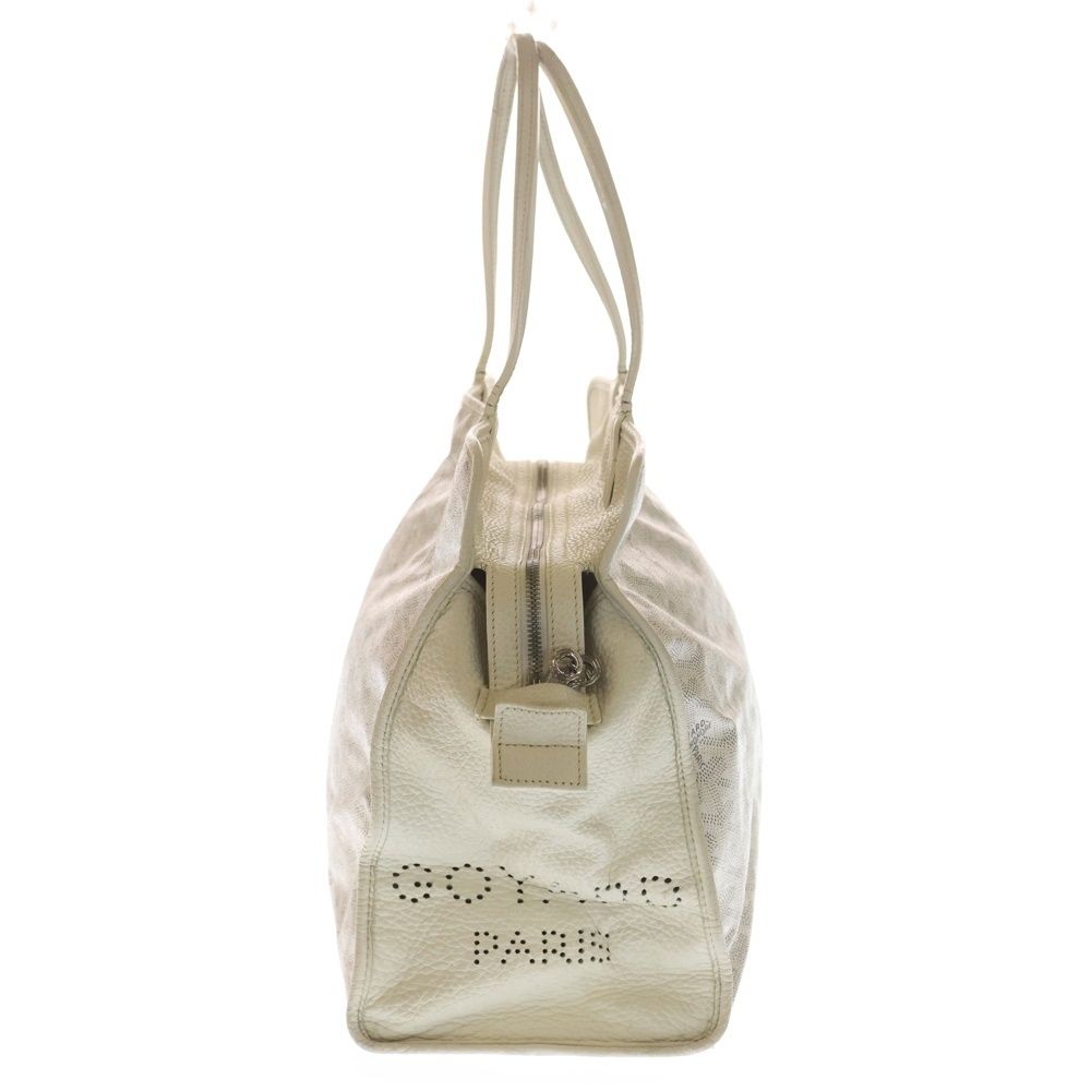 Goyard PM Tote White Leather Silver