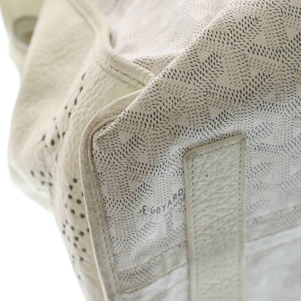 Goyard PM Tote White Leather Silver