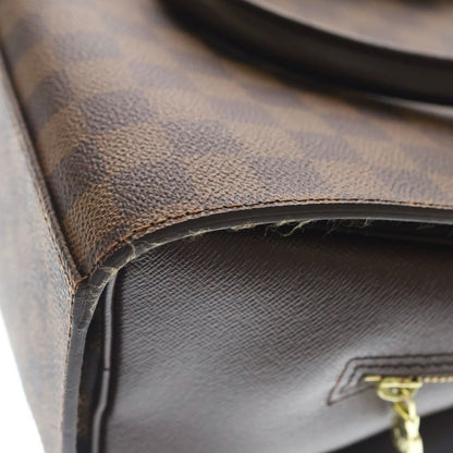 Louis Vuitton Damier Triana Handbag Brown Leather Gold
