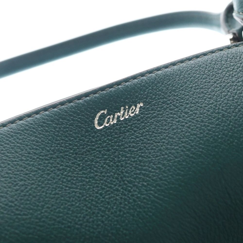 Cartier C de Cartier 2-Way Shoulder Bag Green Leather