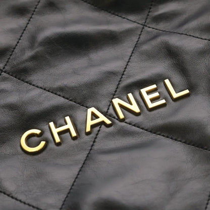 Chanel 22 Small Shoulder Bag Black Plate Gold