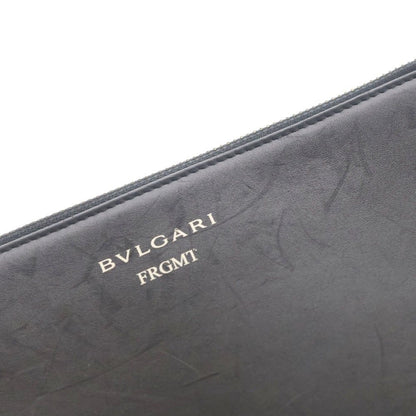 Bvlgari Frgmt Leather Clutch Fragment Black