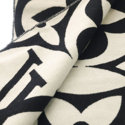 Louis Vuitton LV Medallion Wool Fringe Scarf Black