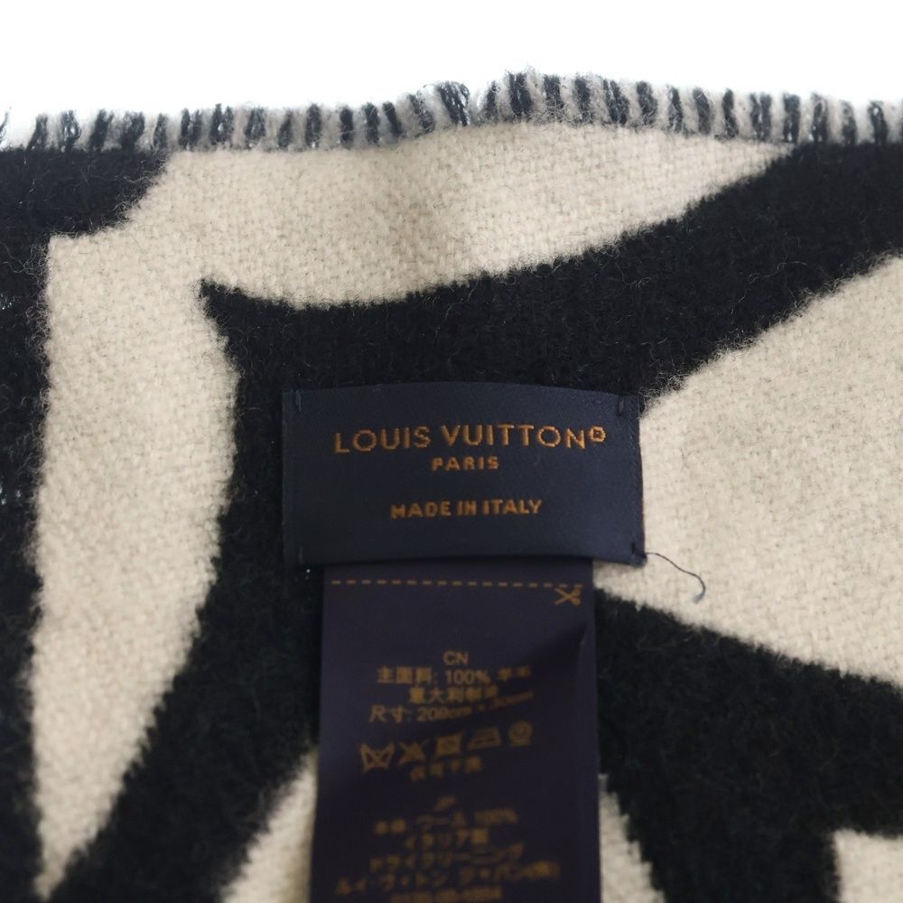 Louis Vuitton LV Medallion Wool Fringe Scarf Black