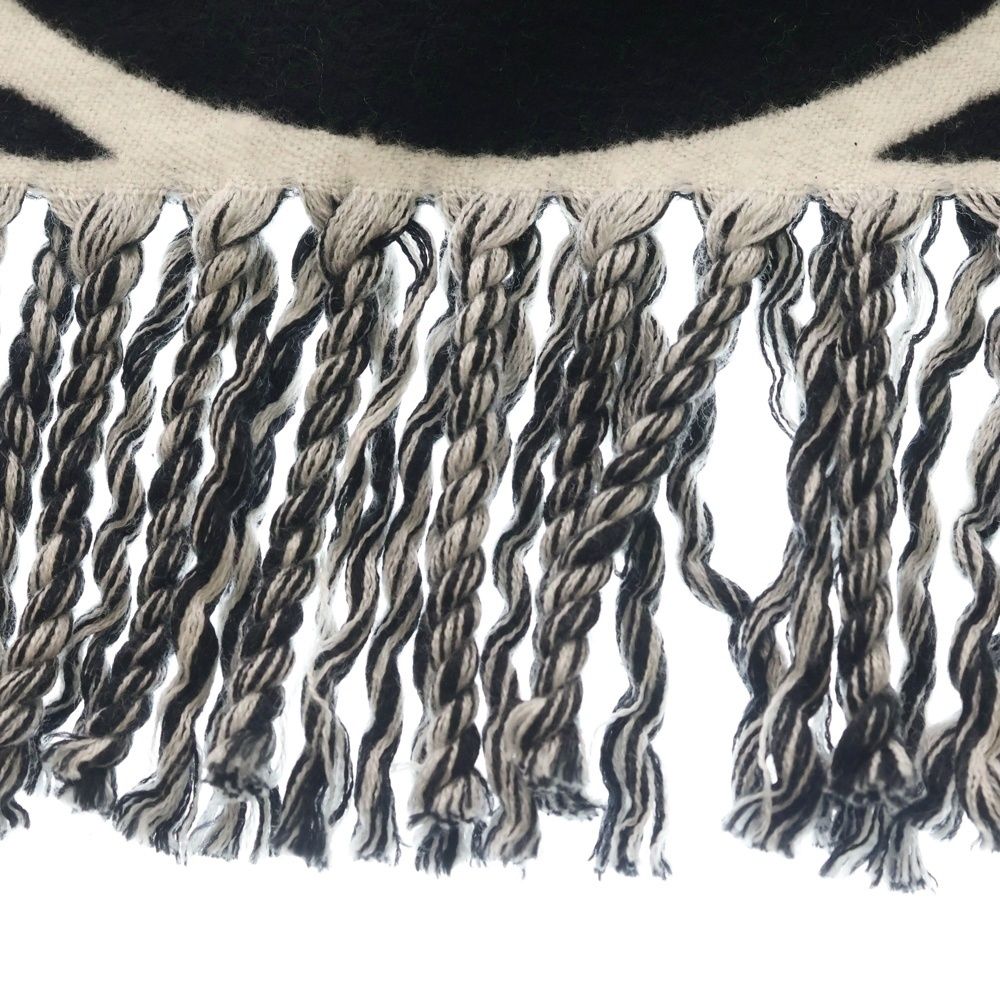 Louis Vuitton LV Medallion Wool Fringe Scarf Black