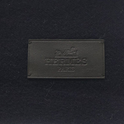 Hermes Out of Pocket Leather Patch Cashmere Scarf Shawl Navy