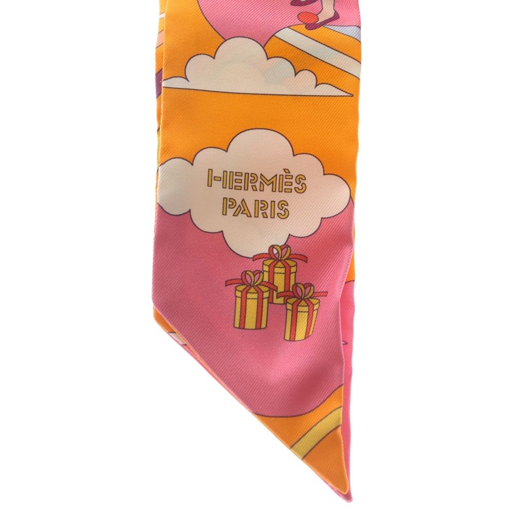 Hermes Twilly Carre Volan Flying Silk Scarfskin Orange