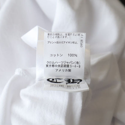 Chrome Hearts Neck Logo Pocket L S Tee White Dgr Blue Crew Long Sleeve T-