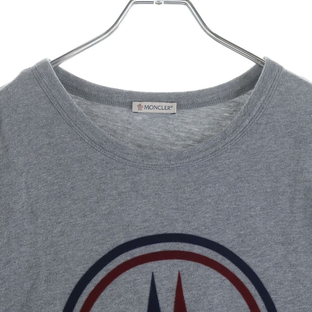 Moncler Short Sleeve Logo T-Shirt Gray Cotton