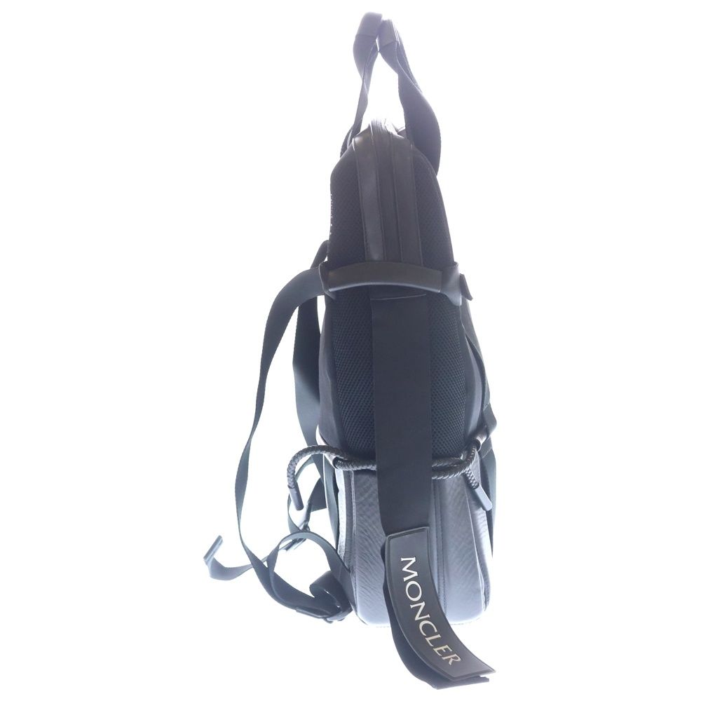 Moncler Backpack Leather Ruba Logo Black