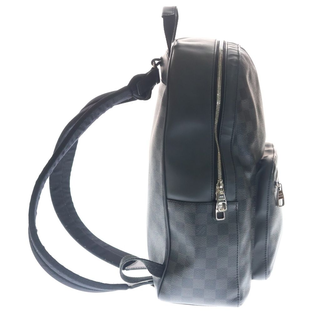 Louis Vuitton Damier Graphite Josh Backpack Black Leather Silver