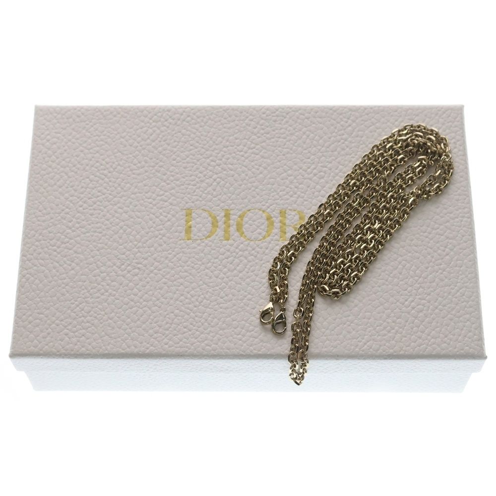 Dior Phone Shoulder Chain Mini Bag White Leather Gold