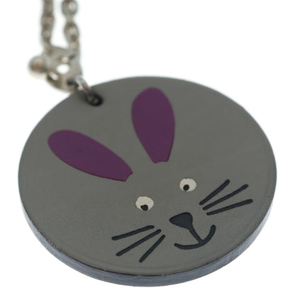 Hermes Rabbit Motif Bag Charm Leather Gray