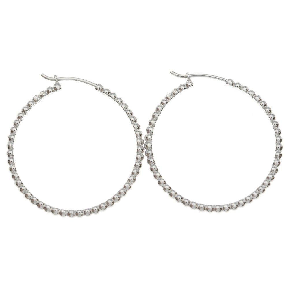 Van Cleef & Arpels Perlee Hoop Earrings White Gold