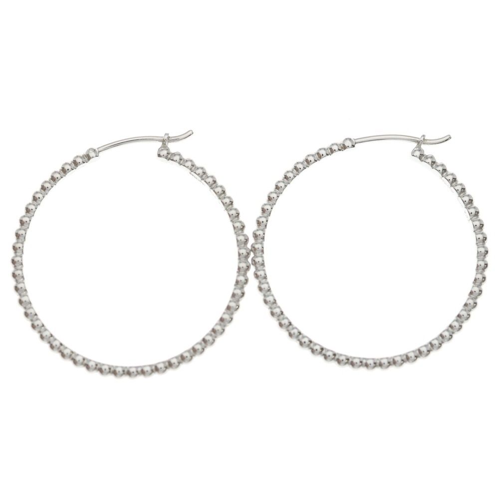 Van Cleef & Arpels Perlee Hoop Earrings White Gold