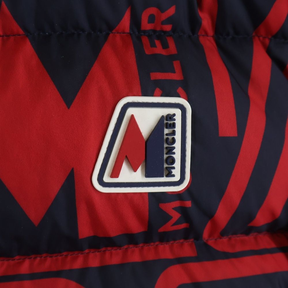 Moncler Frioland All Over Pattern Down Jacket Navy Red