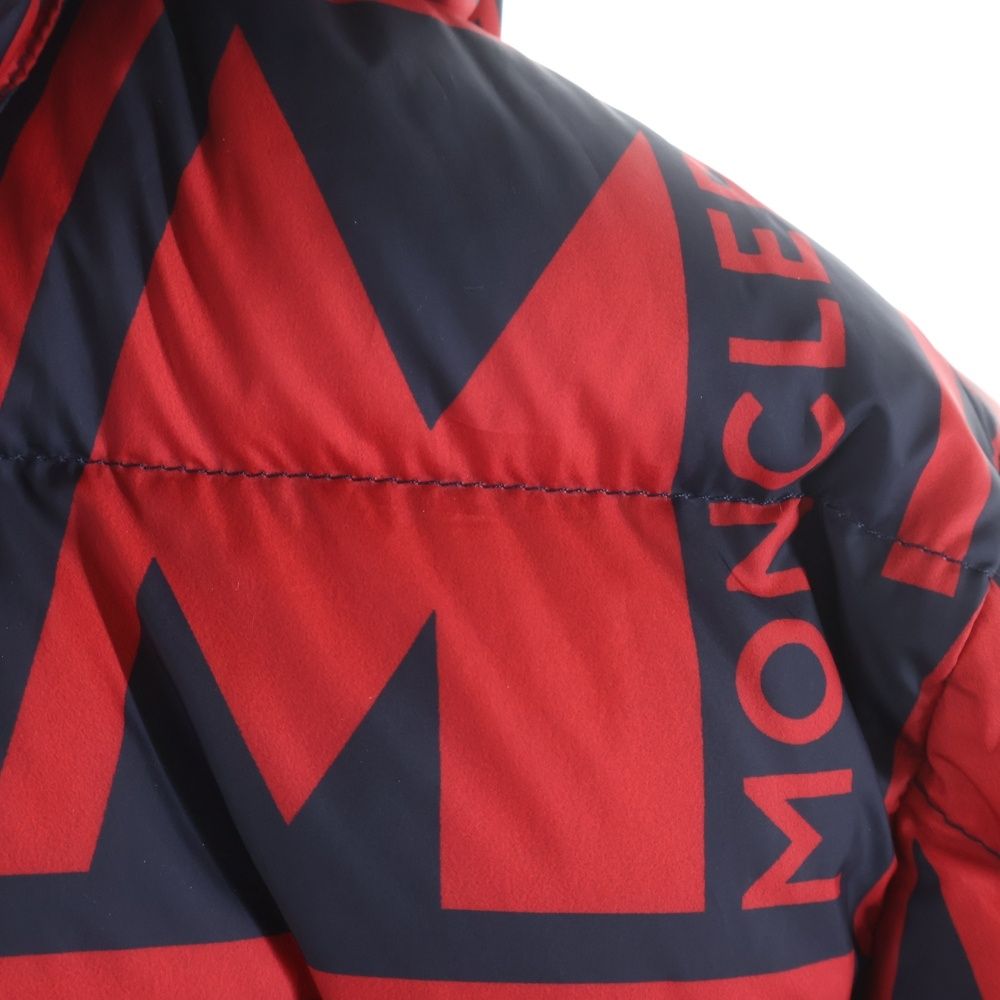 Moncler Frioland All Over Pattern Down Jacket Navy Red
